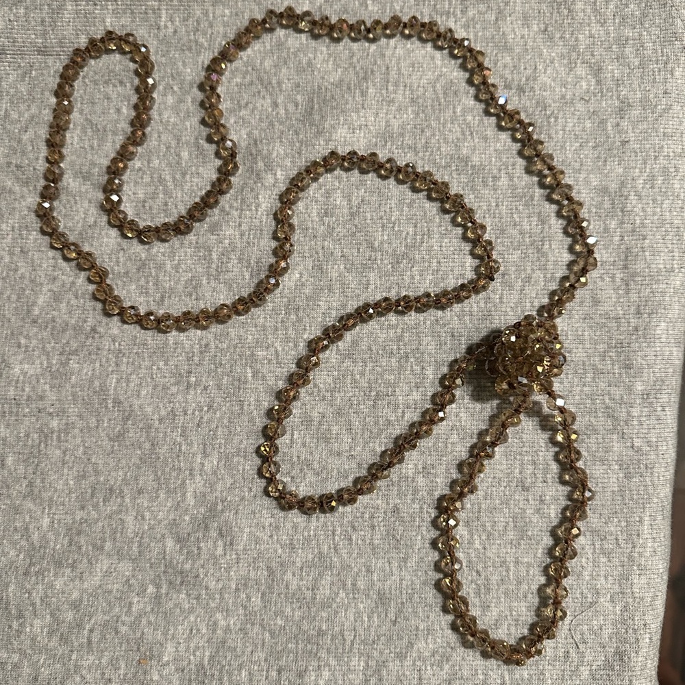 Long glass bead necklaces